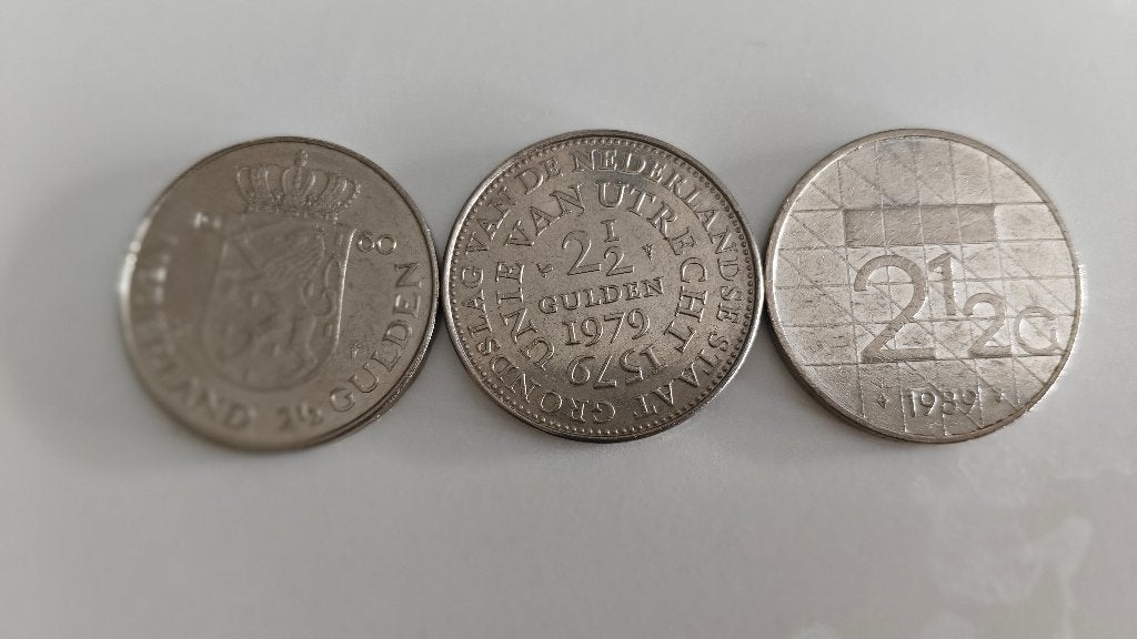 2 1/2 Gulden 2,5 1979 1980 1989 Rijksdaalder Munten Juliana, Ophalen of Verzenden, Koningin Juliana, 2½ gulden, Zilver