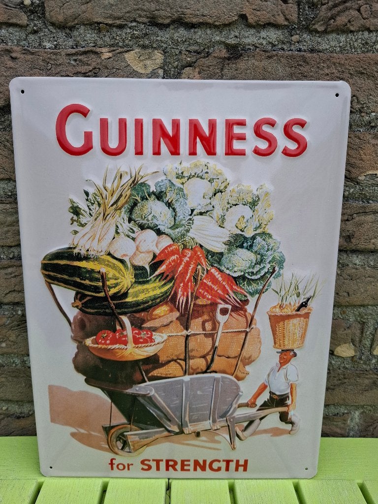 Zeldzaam reclamebord Guinness for strength, Ophalen of Verzenden, Nieuw, Reclamebord, Plaat of Schild, Overige merken