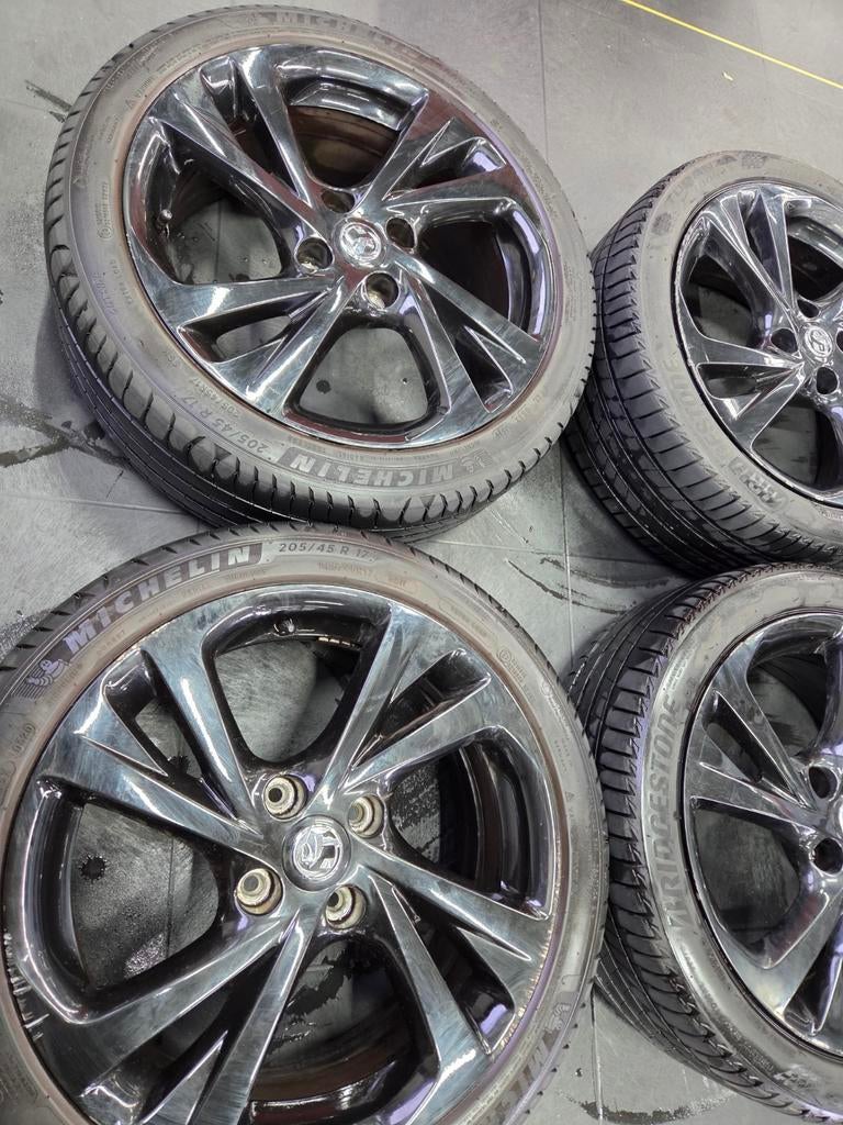 17 inch Opel OPC 4x108 Velgen met banden, Auto-onderdelen, Banden en Velgen, Banden en Velgen, 17 inch, Gebruikt, Ophalen