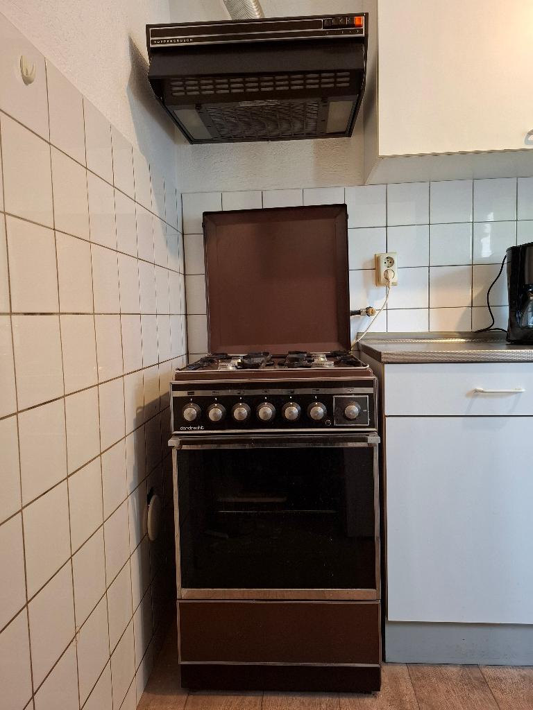 Gasfornuis met oven Dordrecht Jaren '70 Vintage Stijl, Witgoed en Apparatuur, Ophalen, Gebruikt, 60 cm of meer, 4 kookzones