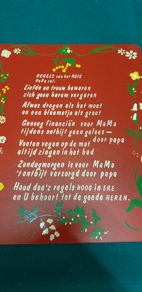 spreukbord retro, Ophalen of Verzenden
