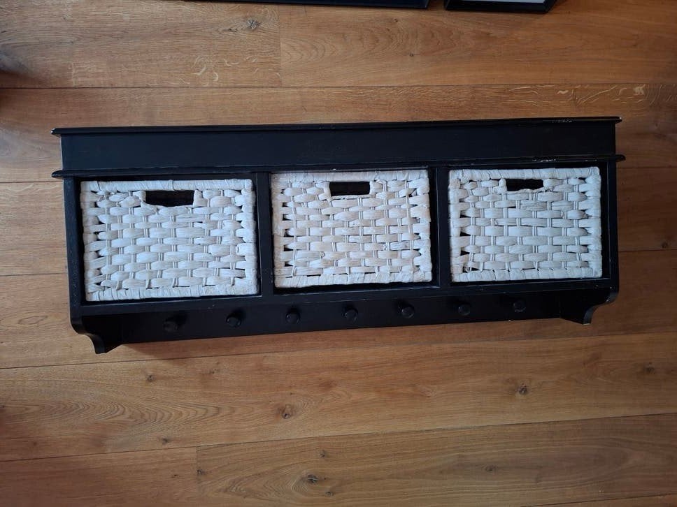 Kapstok met mandjes, Gebruikt, Minder dan 100 cm, Hout, Ophalen