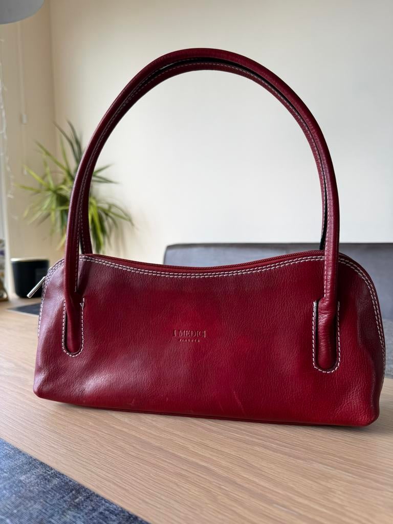 Italiaanse leren tas van I Medici, Ophalen of Verzenden, Zo goed als nieuw, Rood, Handtas