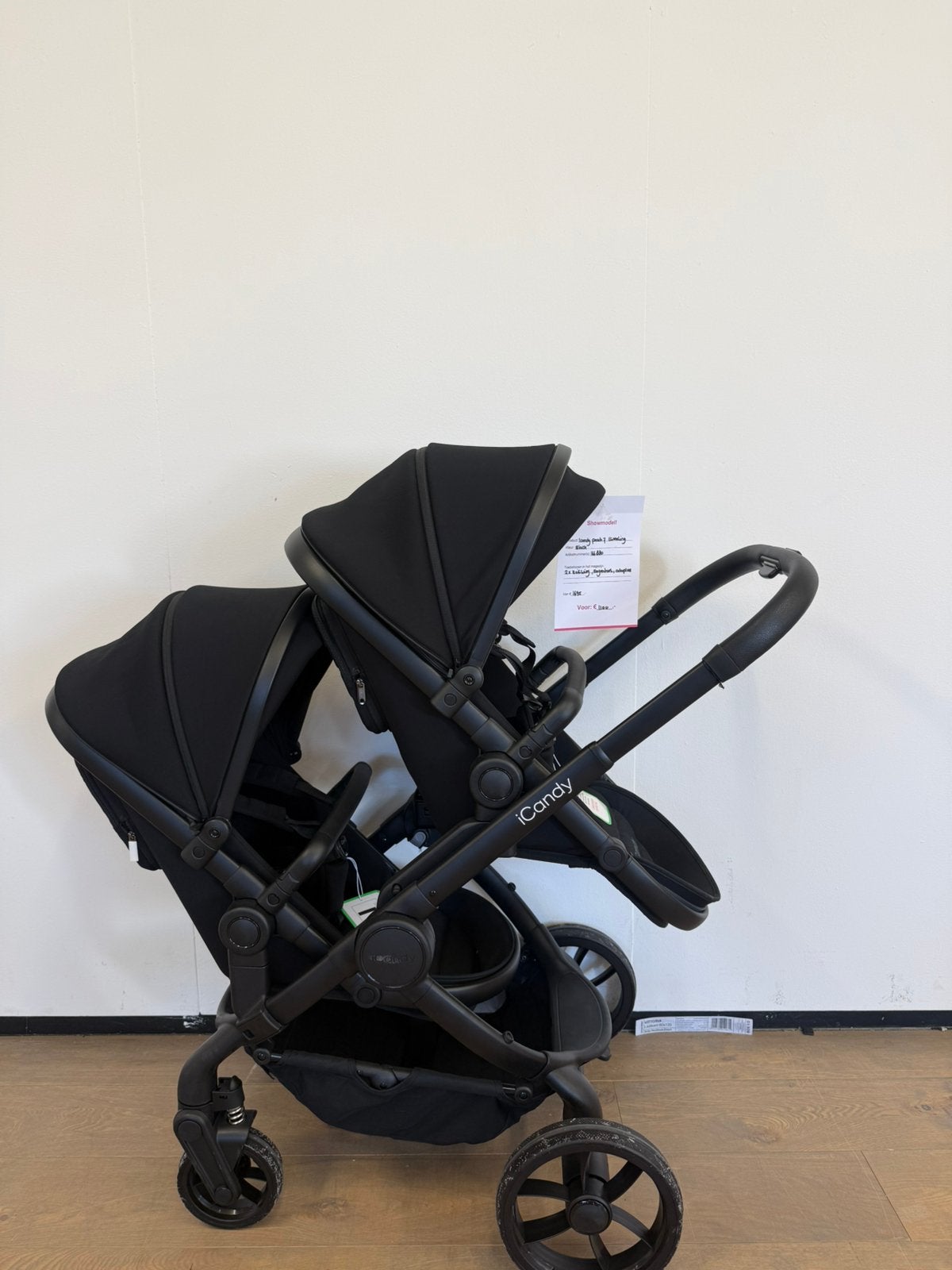 ICandy Peach 7 tweelingwagen - Black, Ophalen, Zo goed als nieuw, Regenhoes
