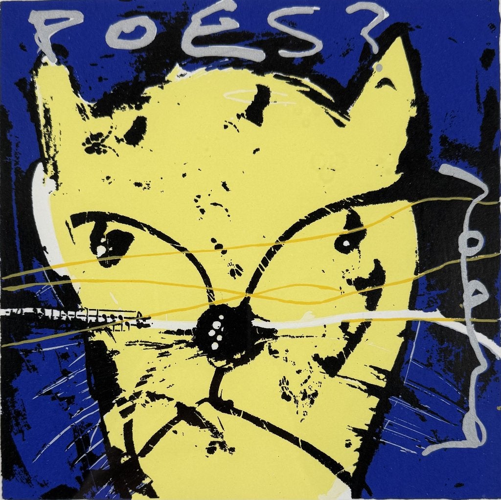 555. Zeefdruk, Herman Brood – "Poes?", 1999, Antiek en Kunst, Ophalen of Verzenden
