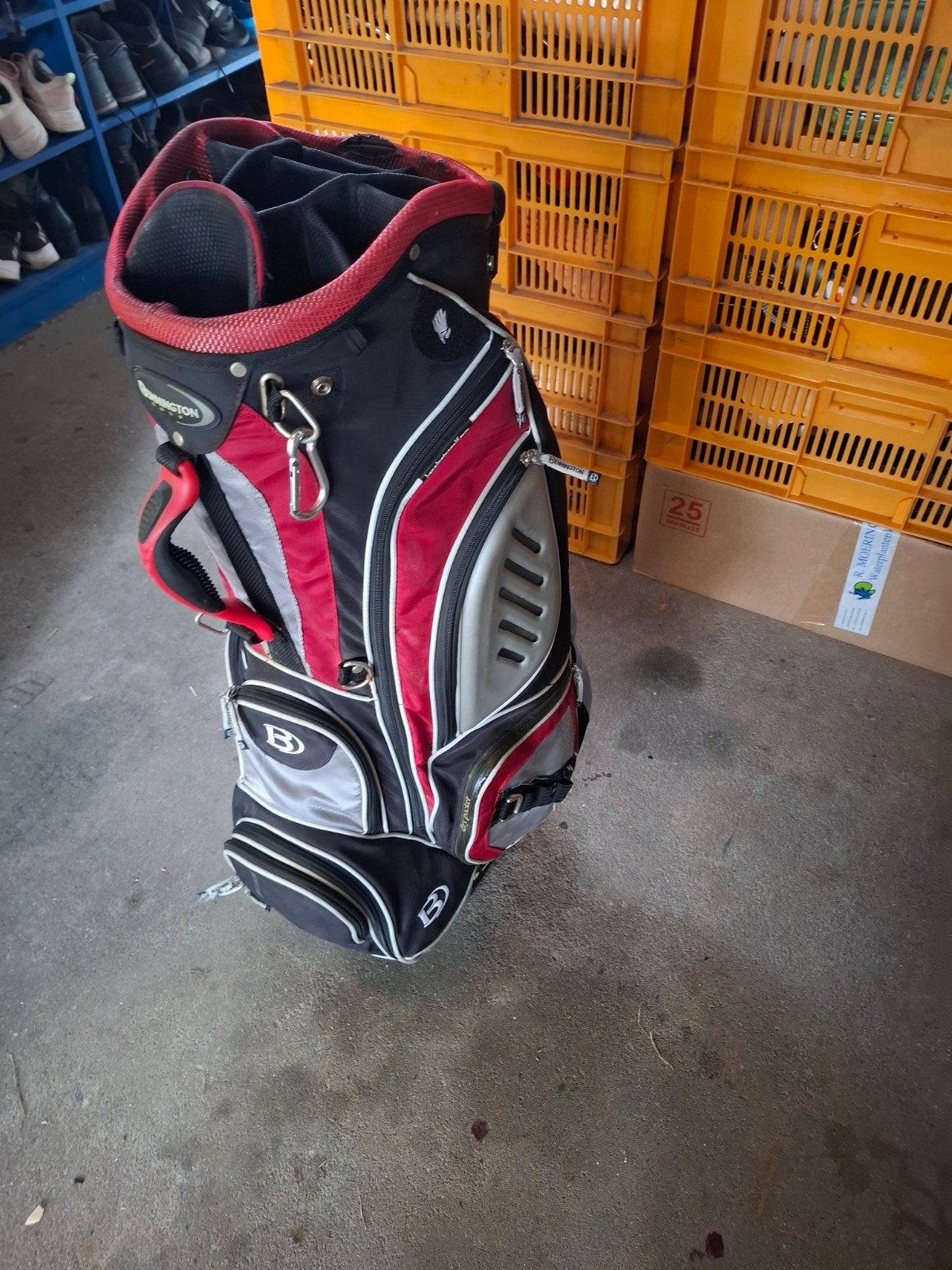 Bennington Golf Cart Bag - Zwart/Rood, Ophalen, Gebruikt, Tas, Overige merken