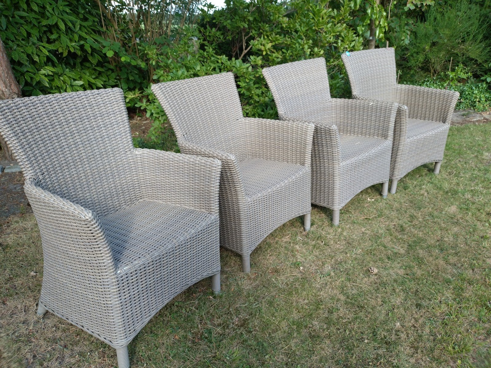 Set van 4 wicker tuinstoelen. Allure, Tuin en Terras, Tuinstoelen, Ophalen, Gebruikt, Wicker