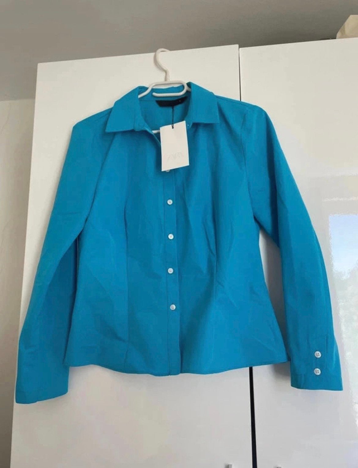 Zara dames blouse blauw/turquoise maat S – nieuw met kaartje, Verzenden, Nieuw, Maat 36 (S), Blauw