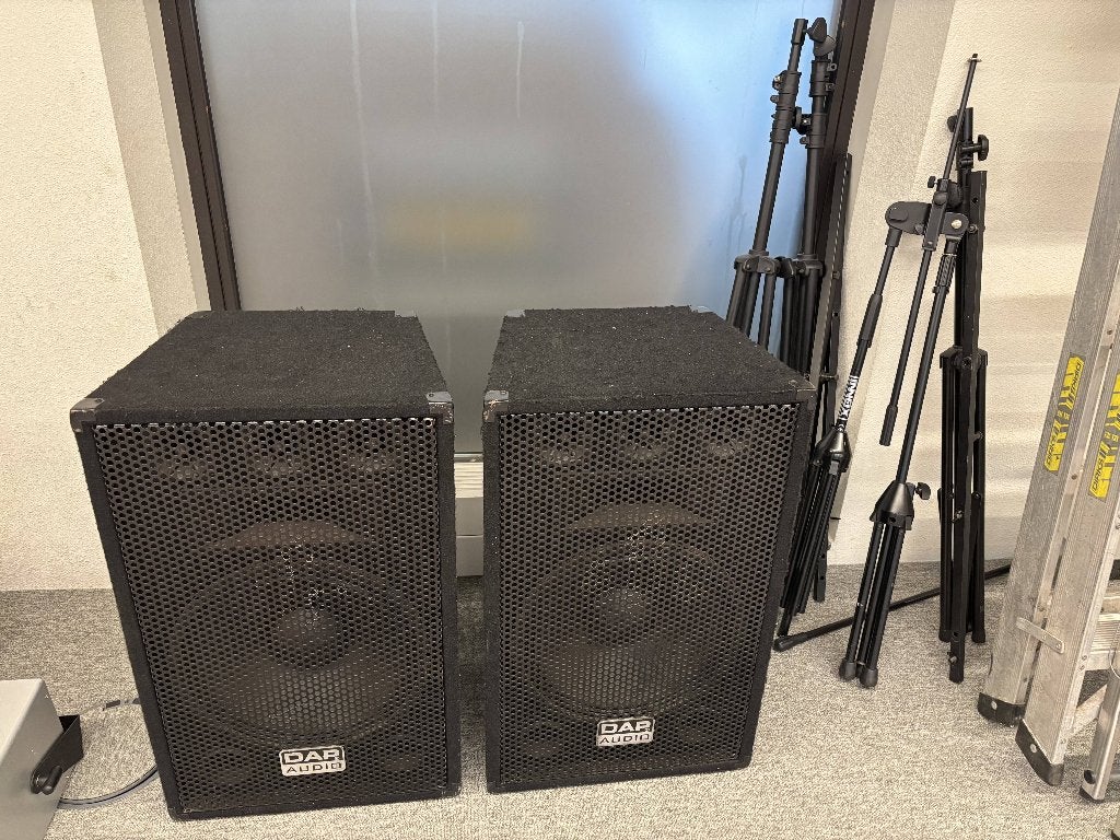 Geluidsset – DAP Audio speakers + microfoon + kabels, Ophalen, Gebruikt, Overige merken