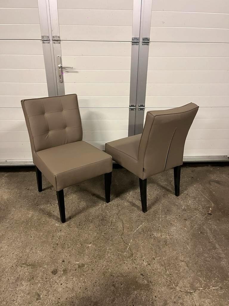 51 stuks Luxe taupe horeca bistro restaurant zorg stoelen, Ophalen, Bruin, Hout, Zo goed als nieuw