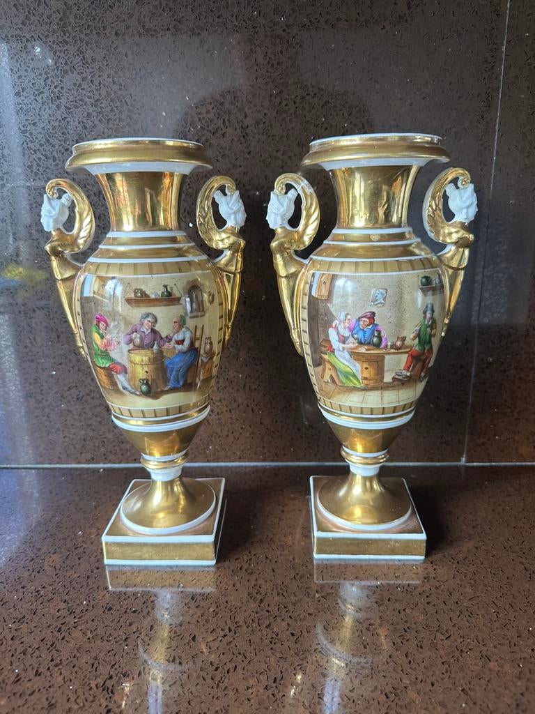 Stel Empire Vazen Porcelain de Paris 1810, Ophalen of Verzenden