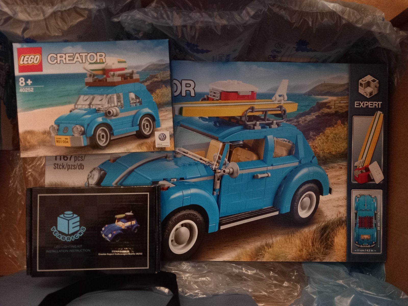 Lego Creator Volkswagen Kever 10252 & 40252 met verlichting, Ophalen of Verzenden, Nieuw