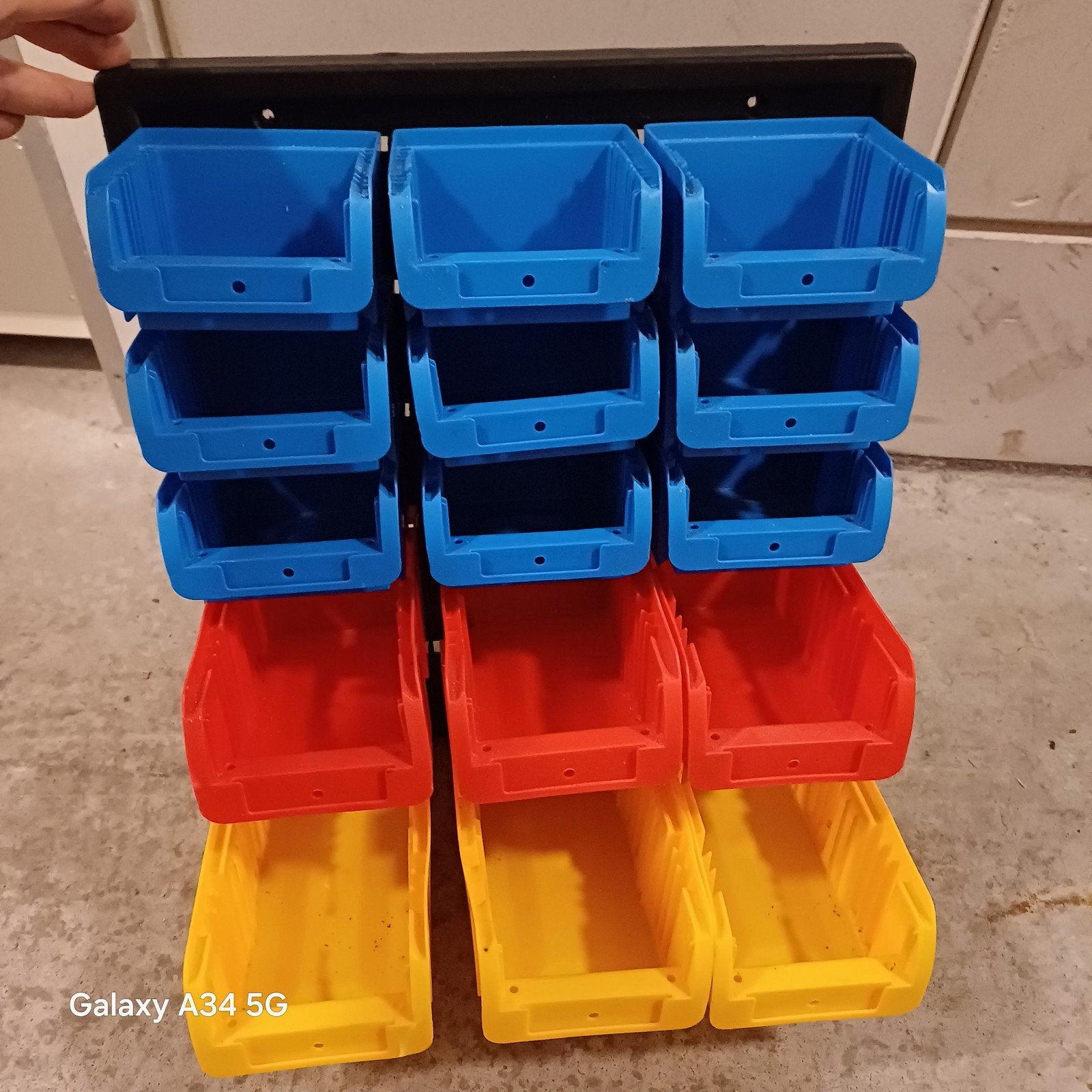 Opbergrek met 12 bakjes - Blauw, Rood, Geel, Ophalen of Verzenden, Gebruikt