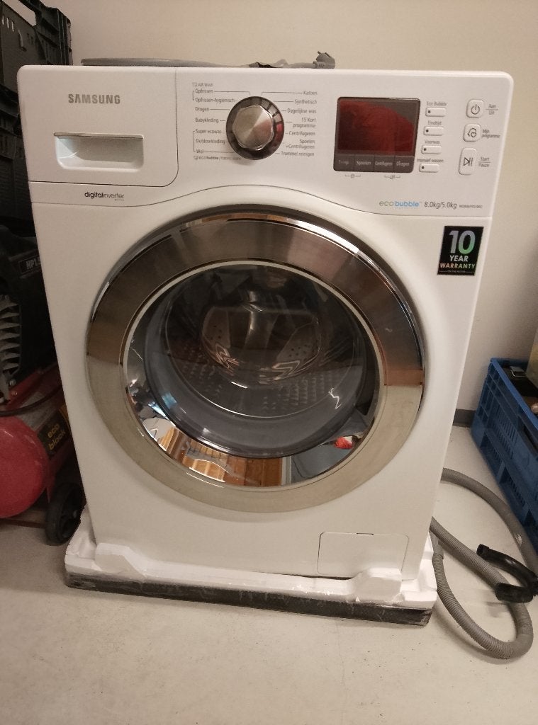 Was- droogcombinatie machine, 8 tot 10 kg, Ophalen, Gebruikt, 85 tot 90 cm