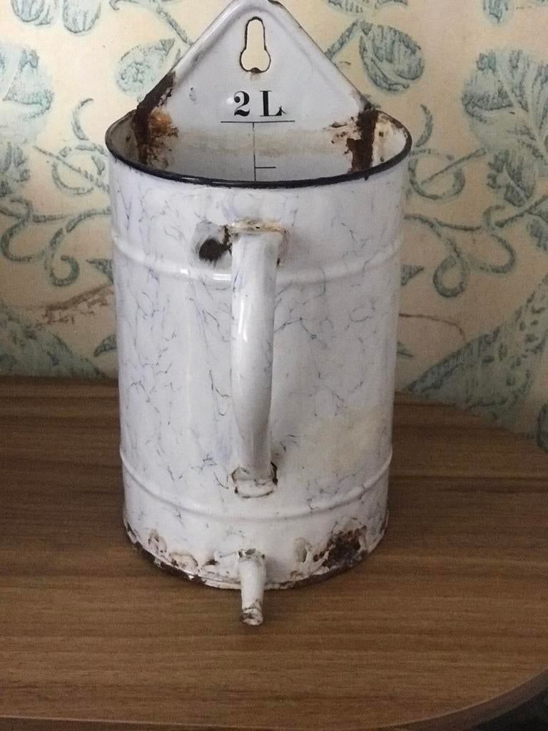 Emaille kan met maat aanduiding, Ophalen of Verzenden