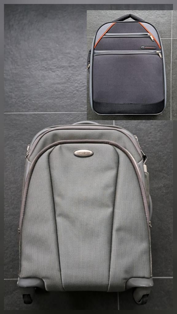 Samsonite X'ion2 en Saxoline koffers - handbagage, Sieraden, Tassen en Uiterlijk, Koffers, Wieltjes, Gebruikt, 50 tot 60 cm, Ophalen of Verzenden
