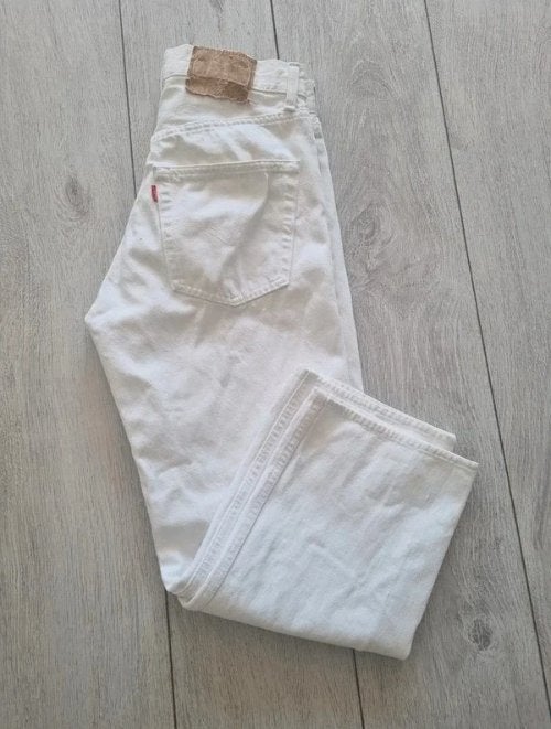 White Authentic Vintage Levi's Summer Jeans, Wit, Overige jeansmaten, Ophalen of Verzenden, Gedragen
