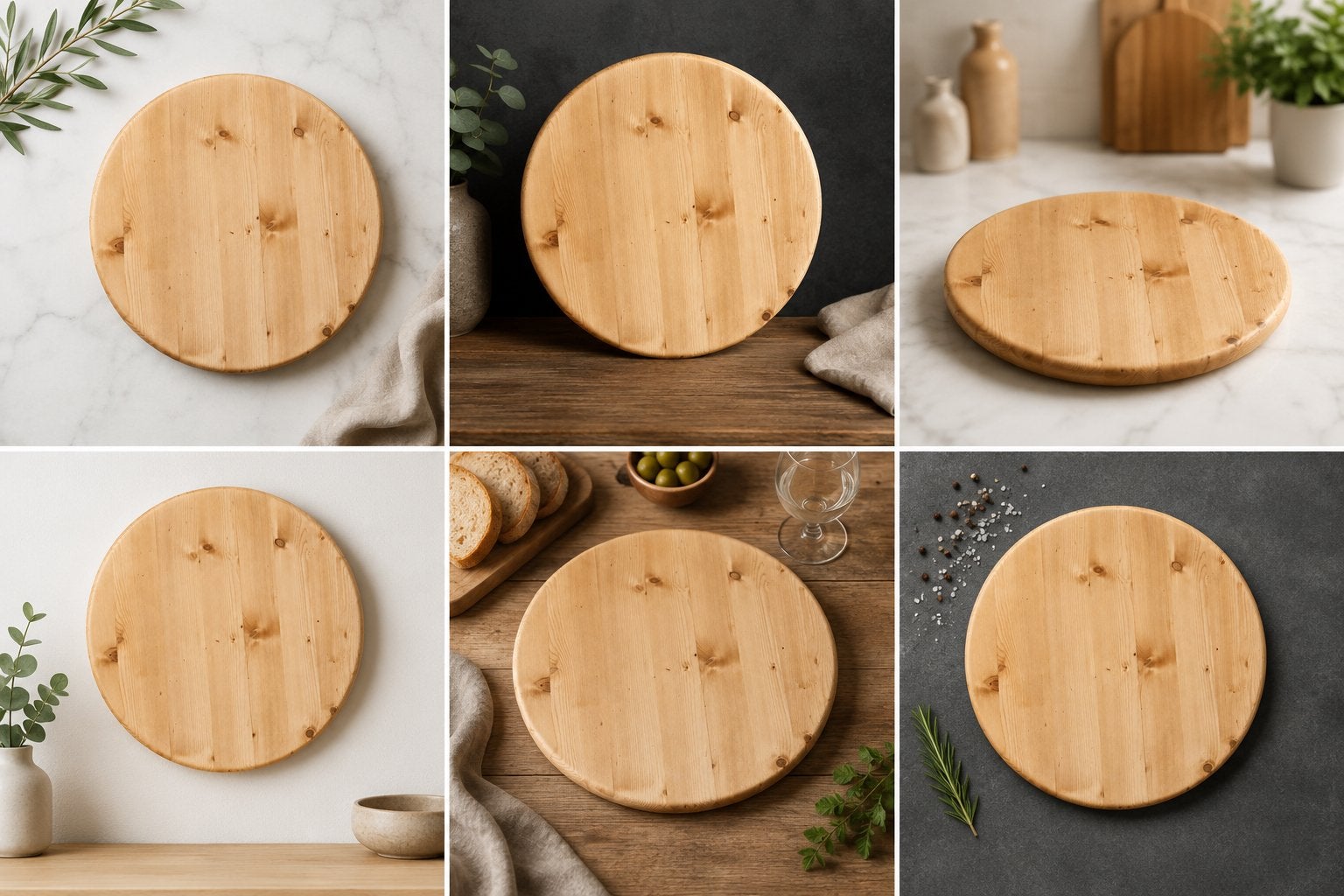 Unieke handgemaakte ronde snij/serveerplank 33cm, gepolijst, Hout, Snij-/serveerplank, Ophalen of Verzenden, Zo goed als nieuw