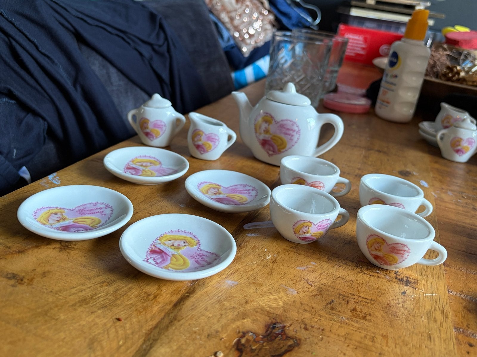 Vintage kinderserviesje, theeserviesje met prinses, Ophalen of Verzenden, Zo goed als nieuw, Meisje