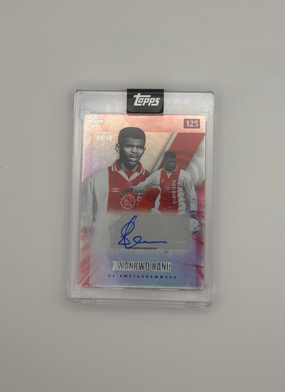 Nwankwo Kanu Topps Ajax 125 jaar handtekening /10, Ophalen of Verzenden, Zo goed als nieuw, Plaatje