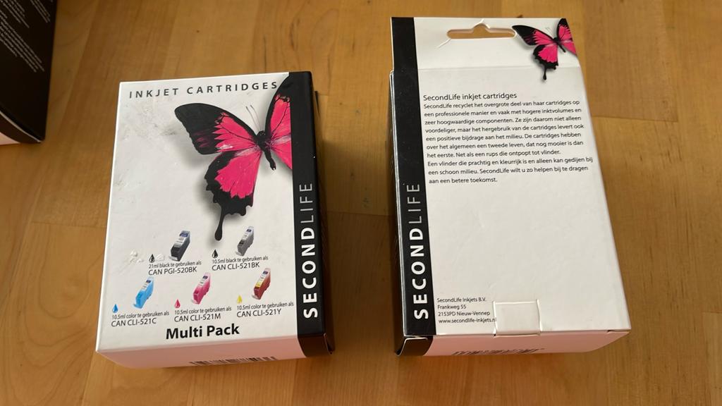 2x SecondLife Multipack Canon 520/521 Inktjet Cartridges, Ophalen of Verzenden, Nieuw, Cartridge