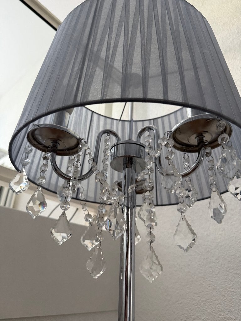 Staande lamp Zilver Grijs, Ophalen, E14 (klein), Zo goed als nieuw, Metaal