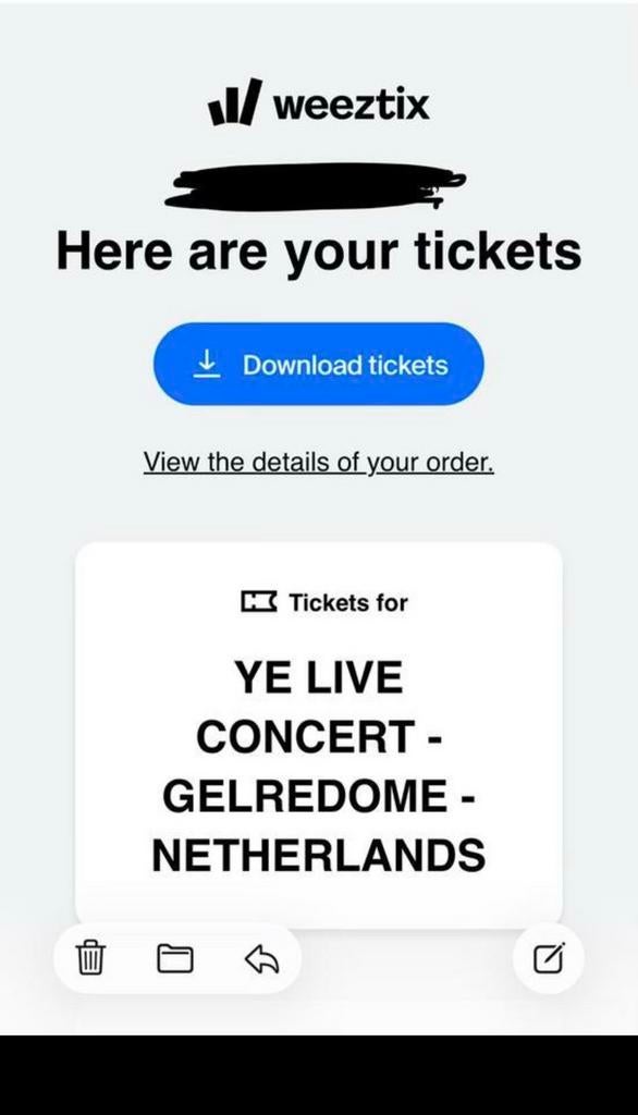 2x rang 1 tickets | Ye / Kanye West Concert | naast elkaar, Twee personen