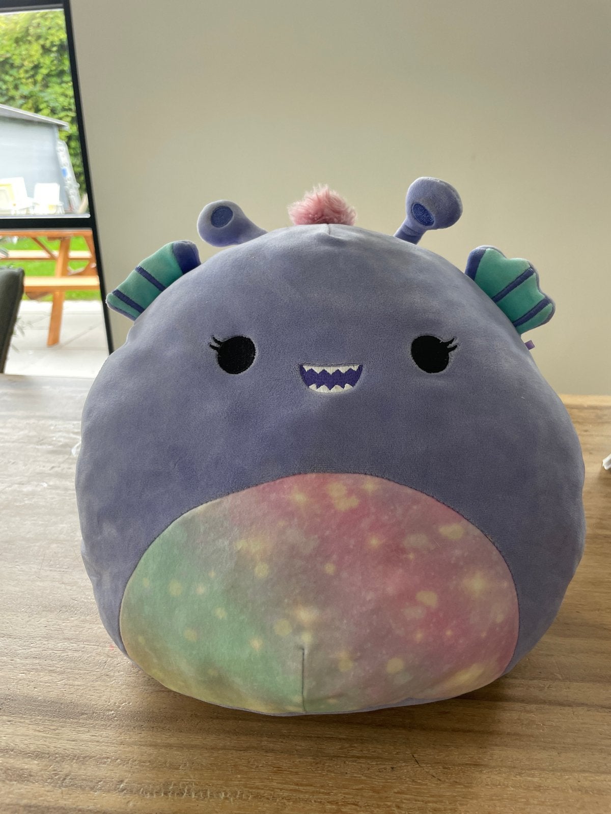 Squishmallow Roboyo - Zo goed als nieuw - 30 cm, Paars, Overige typen, Ophalen of Verzenden, Middelgroot (20 tot 80 cm)
