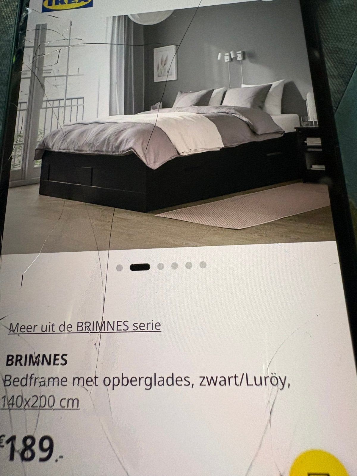 Bed ikea … gratis ophalen, Huis en Inrichting, Ophalen, Gebruikt, Zwart, Tweepersoons