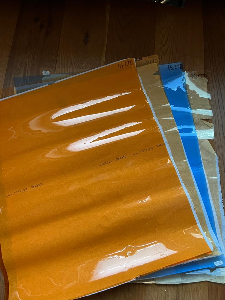 4x LEE Filters CTO en CTB gels 60x53cm, Audio, Tv en Foto, Fotografie | Filters, Overige merken, Gebruikt, Overige typen, Ophalen of Verzenden