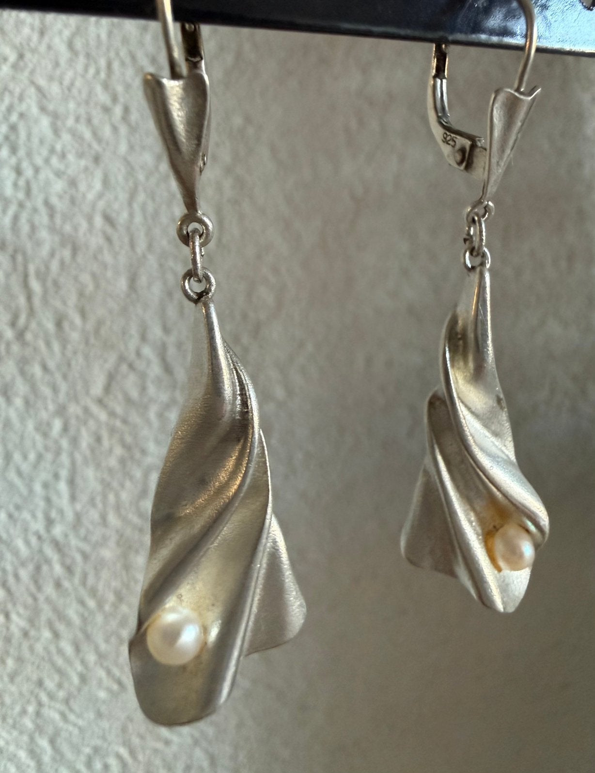 H169/Zilveren Vintage FRANS BREUNING parel oorbellen, Sieraden, Tassen en Uiterlijk, Oorbellen, Gebruikt, Verzenden, X, Zilver