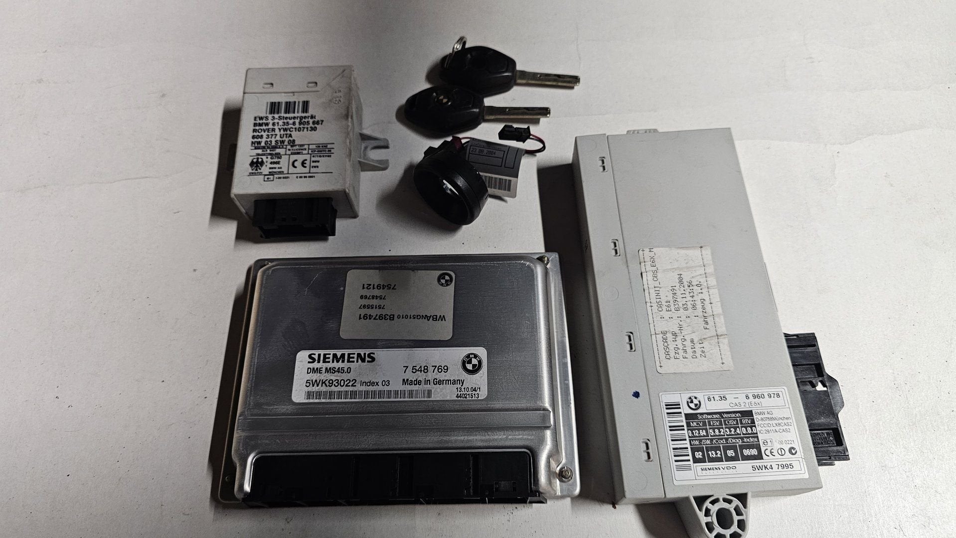 Startset DME Contactslot + ECU CAS2  MS45.0 BMW 5 Serie E60, Auto-onderdelen, Gebruikt, -, Ophalen of Verzenden, -