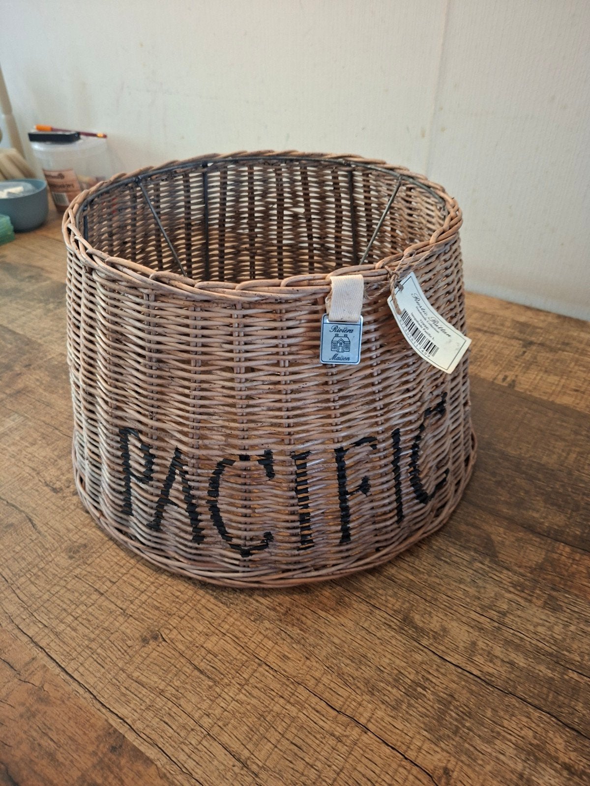 Riviera Maison Pacific rotan lampenkap, Bruin, Rond, Ophalen of Verzenden, Zo goed als nieuw
