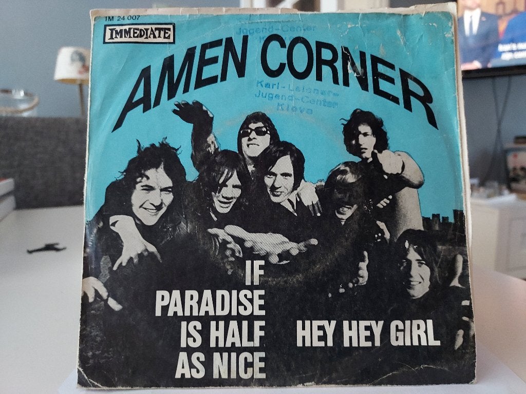 7" Single Amen Corner - If Paradise Is Half As Nice / Hey He, Gebruikt, 7 inch, Ophalen of Verzenden, Pop