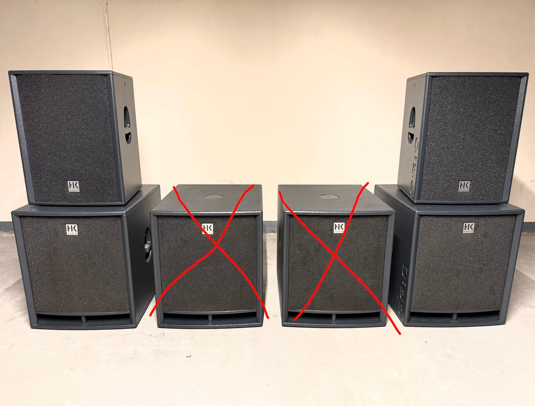 HK Audio Premium PR:O PA-set met 2 subwoofers en 2 tops, Audio, Tv en Foto, Luidsprekers, Gebruikt, Complete surroundset, 120 watt of meer