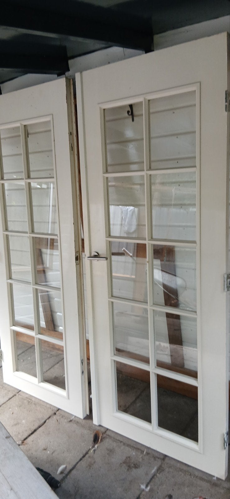 Set van 2 gebruikte binnendeuren met glas, Gebruikt, 80 tot 100 cm, Binnendeur, Ophalen of Verzenden