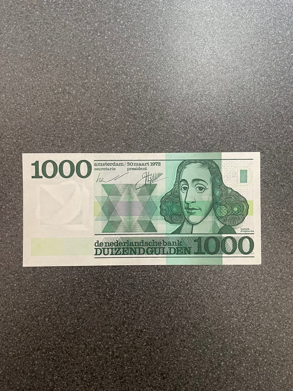 1000 gld Spinoza UNC-, Postzegels en Munten, Ophalen of Verzenden, 1000 gulden