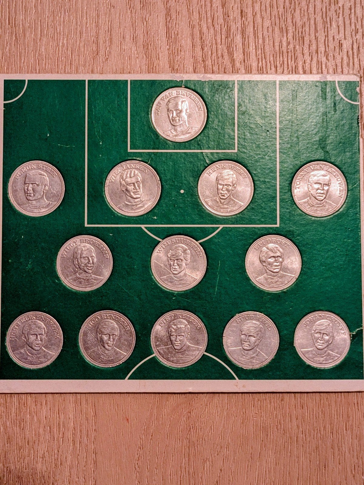 Shell Voetbalelftal Munten Album 1970 met Johan Cruijff, Ophalen of Verzenden, Gebruikt