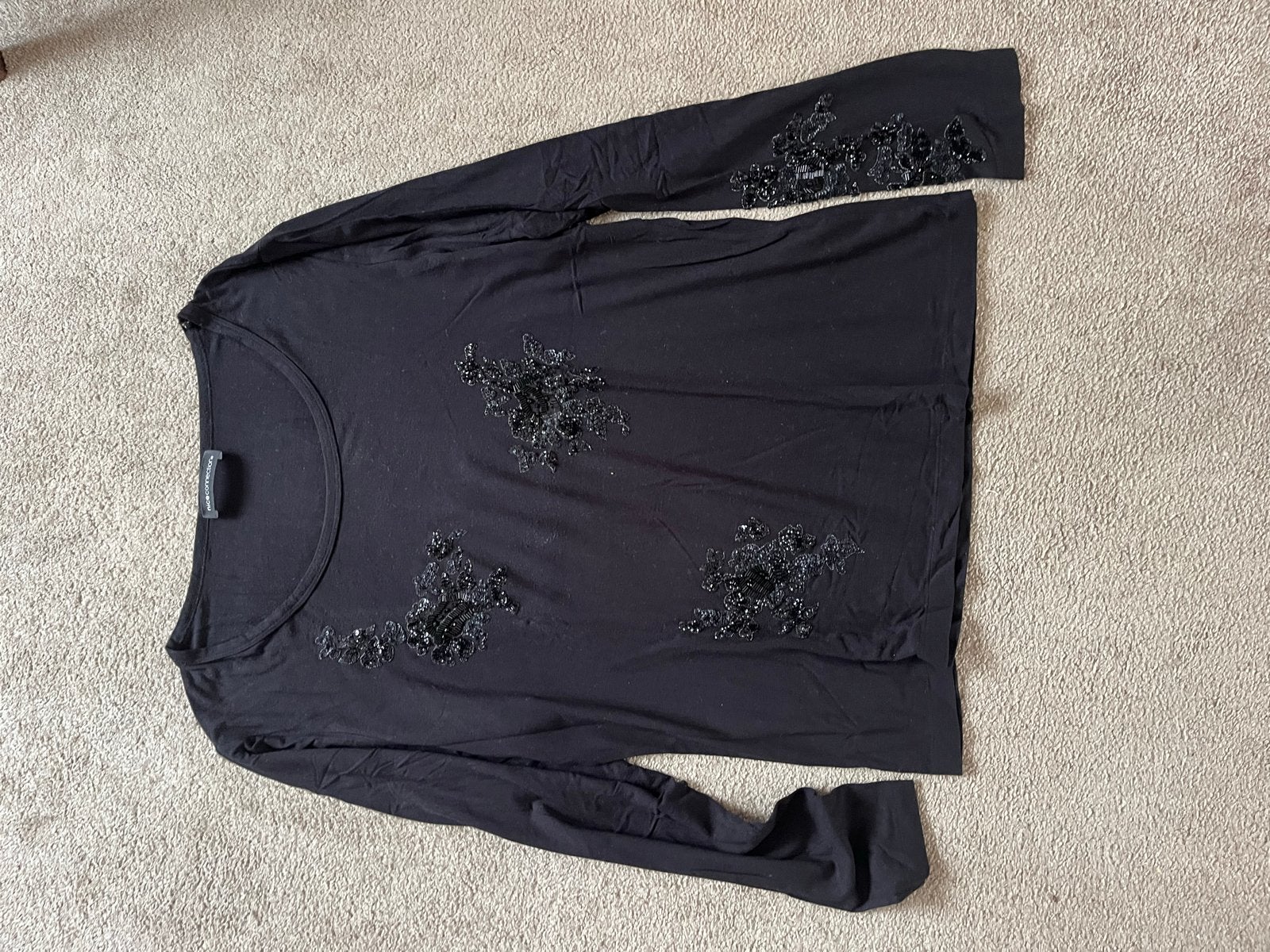 Nice connection zwart shirt lange mouw pailletten maat 44, Zwart, Maat 42/44 (L), Ophalen of Verzenden, Zo goed als nieuw