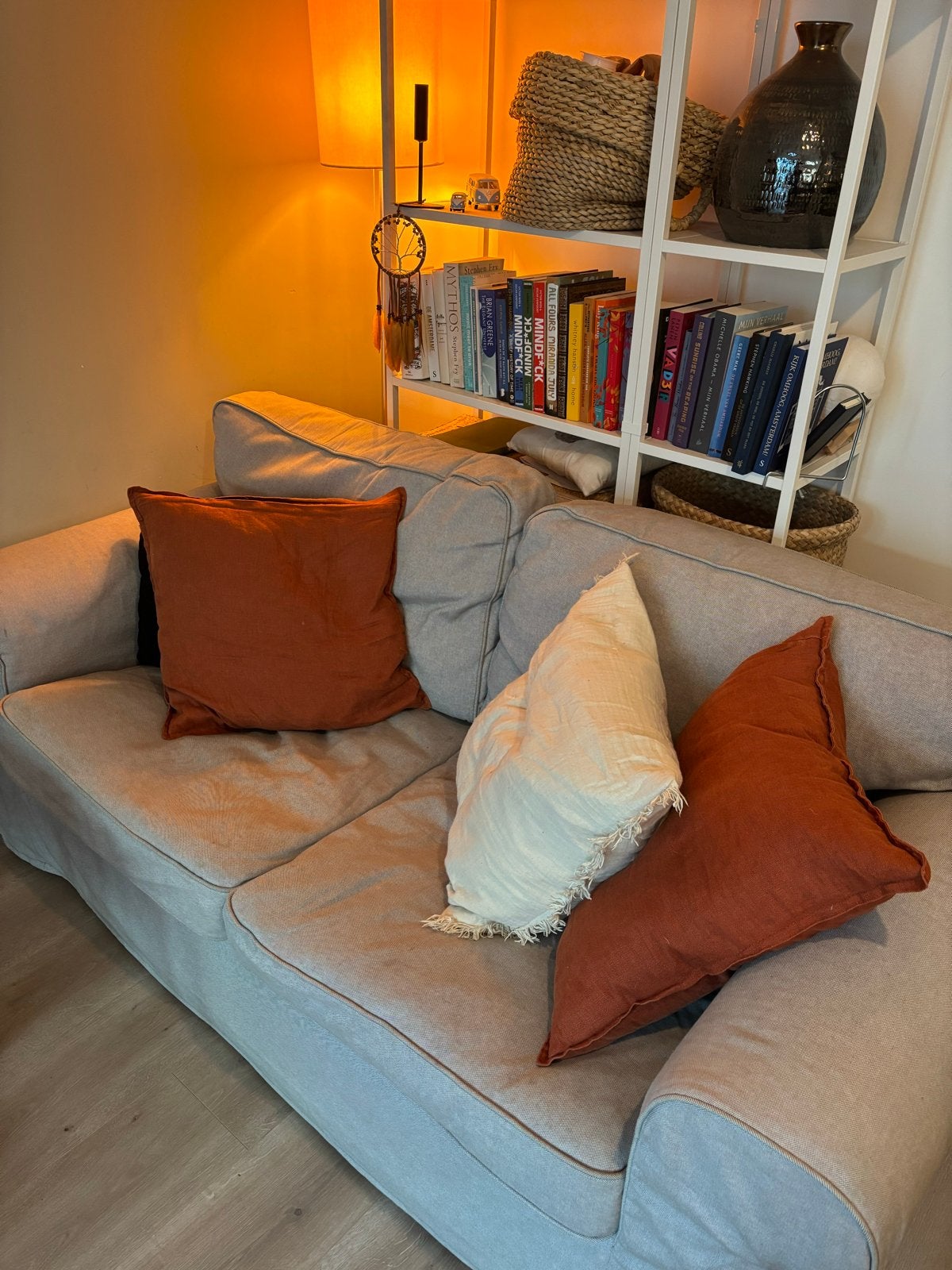 IKEA Ektorp bank - Grijs-beige, Huis en Inrichting, Ophalen, Gebruikt, 150 tot 200 cm, Tweepersoons