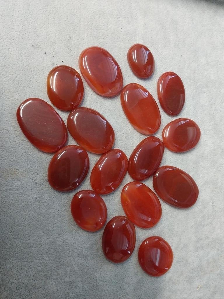 Lot carneool cabochons, Sieraden, Tassen en Uiterlijk, Edelstenen, Ophalen of Verzenden, Zo goed als nieuw