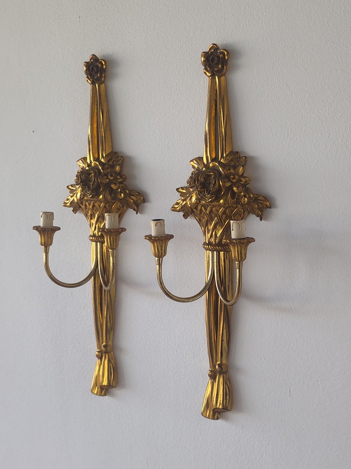 Vintage Deknudt wandlamp goudkleurig lamp De Knudt goud, Ophalen of Verzenden