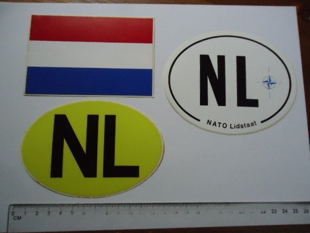 sticker oud NL NEDERLAND leger vlag 1984 Camper caravan car, Verzenden, Zo goed als nieuw, Bedrijf of Vereniging