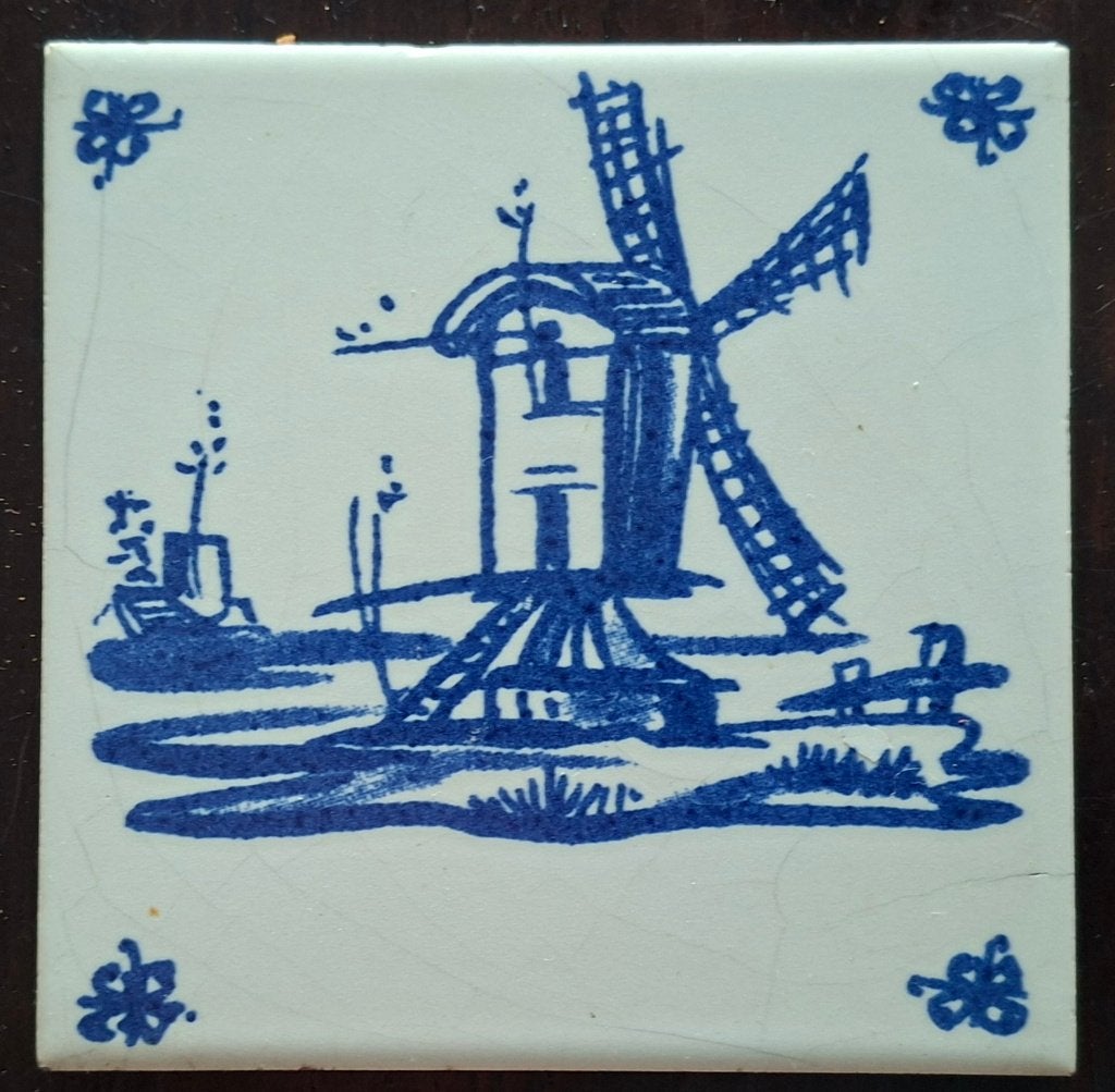 Vintage Royal Sphinx Maastricht tegeltje (molen), Ophalen of Verzenden