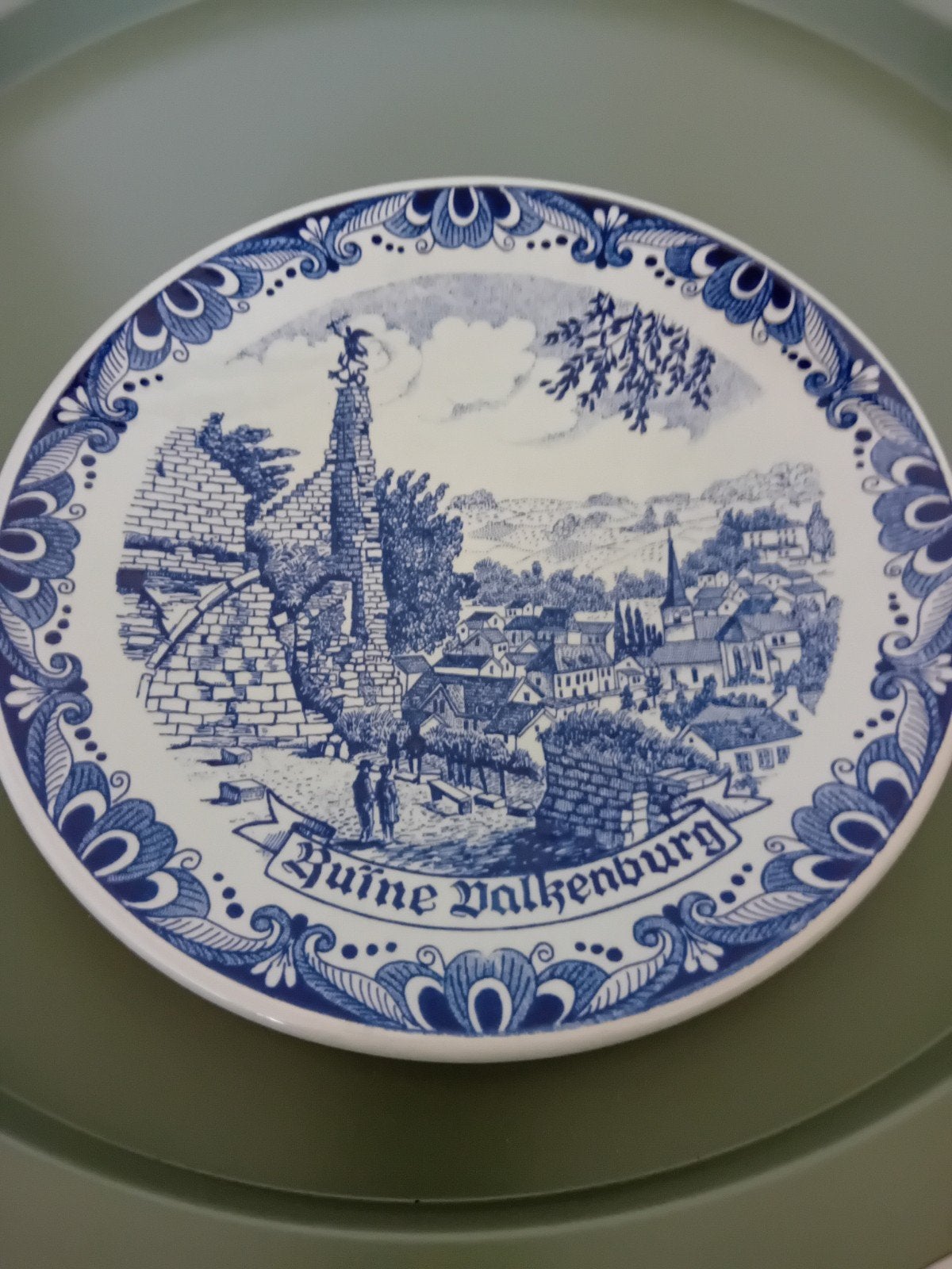 Delfts Blauw wandbord Ruïne Valkenburg - Chemkefa, Ophalen of Verzenden
