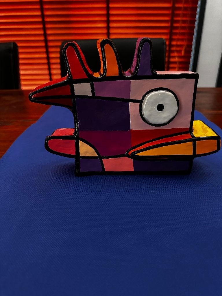 Jacqueline Schäfer Vreemde Vogel E1, Antiek en Kunst, Handgemaakt, Minder dan 20 cm, Ophalen of Verzenden, Overige materialen