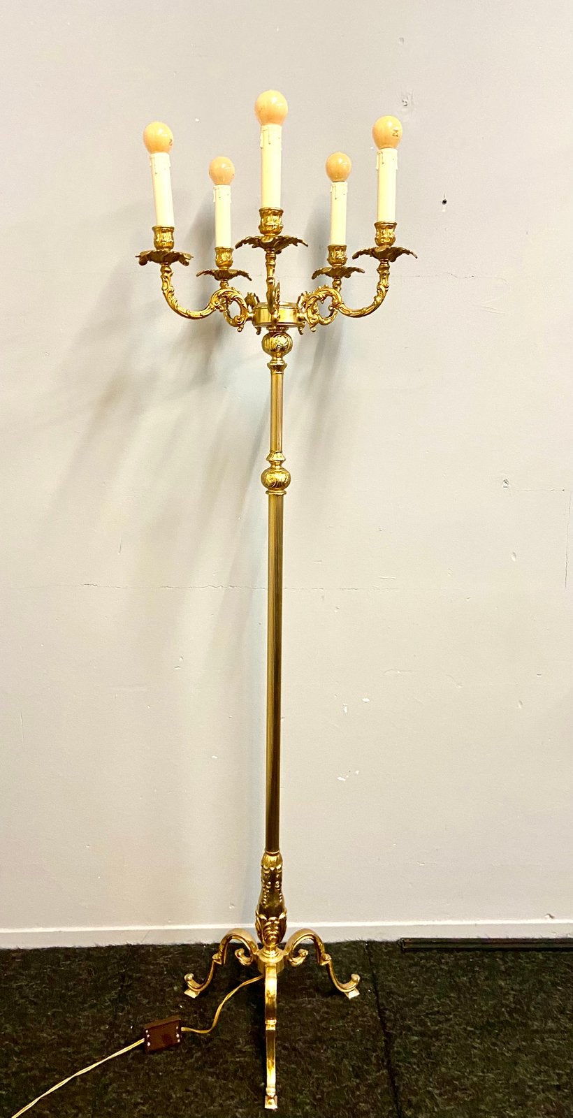 Prachtige 172 cm Messing staande lamp 5-arms Candelabra, Ophalen, Nvt, Nvt, Nvt