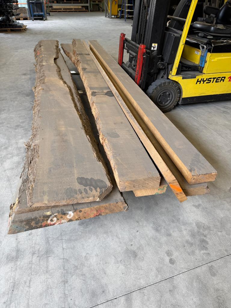 Eiken planken, massief eiken, 410cm lang, Doe-het-zelf en Verbouw, Hout en Planken, Ophalen, Minder dan 25 mm, Eiken, Zo goed als nieuw