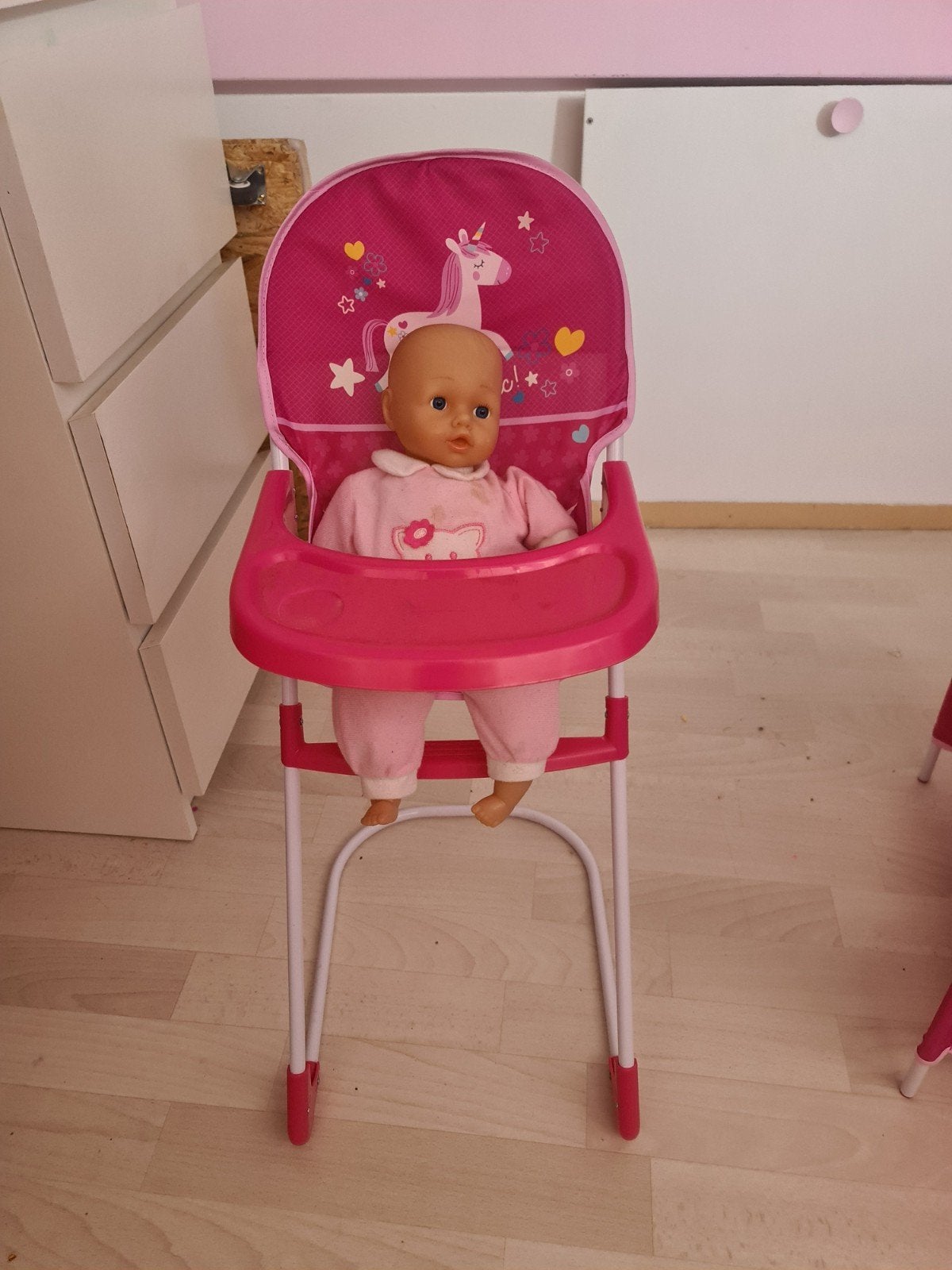 Poppenstoel inclusief pop, Ophalen of Verzenden, Gebruikt, Babypop