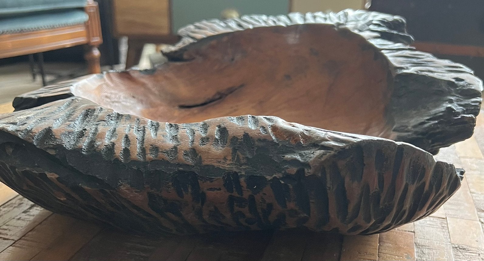 Grote houten schaal PTMD, Ophalen of Verzenden, Zo goed als nieuw, Rond, Hout